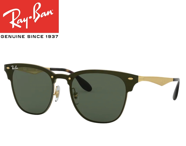 Ray-Ban Sunglasses Clubmaster 3016 990/58 Red Havana Green Polarized S –  Discounted Sunglasses